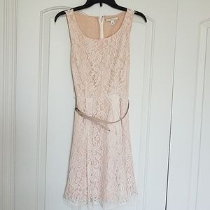 Pale Pink Lace Fit and Flare